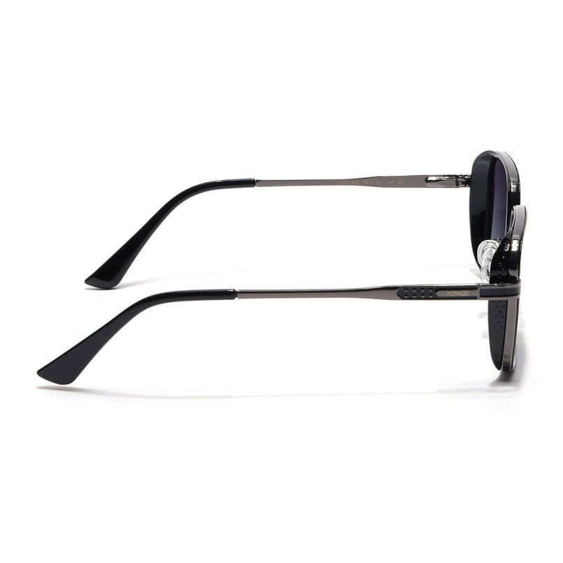 Square Polarized Sunglasses for Men & Women (Grey Lens | Grey & Black Frame - VOYLB02-C2)