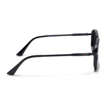 Hexagonal Polarized Sunglasses for Men & Women (Black Lens | Black Frame - VOYLB05-C1)