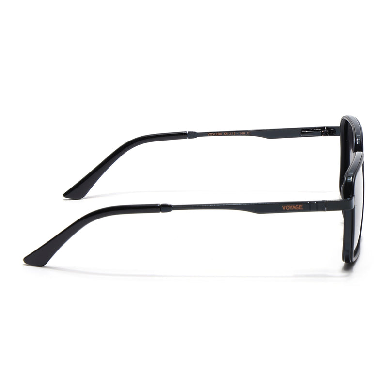 Square Polarized Sunglasses for Men & Women (Black Lens | Black Frame - VOYLB06-C1)