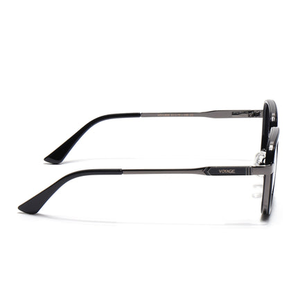 Square Polarized Sunglasses for Men & Women (Grey & Clear Lens | Grey & Black Frame - VOYLB08-C2)