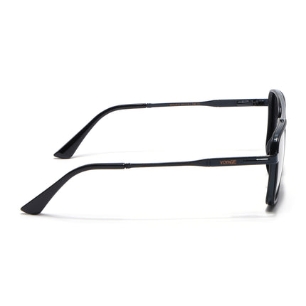Square Polarized Sunglasses for Men & Women (Black Lens | Black Frame - VOYLB10-C1)