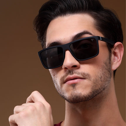 Dunk Matte Black Wayfarer Polarized Sunglasses | Black Lens - PMG5250