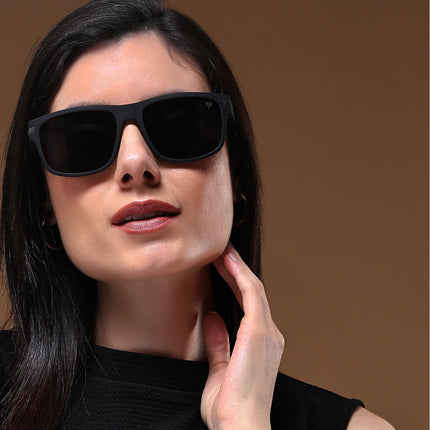 Dunk Matte Black Wayfarer Polarized Sunglasses | Black Lens  - PMG5251