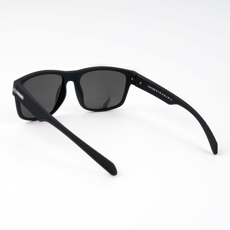 Dunk Matte Black Wayfarer Polarized Sunglasses | Black Lens  - PMG5251