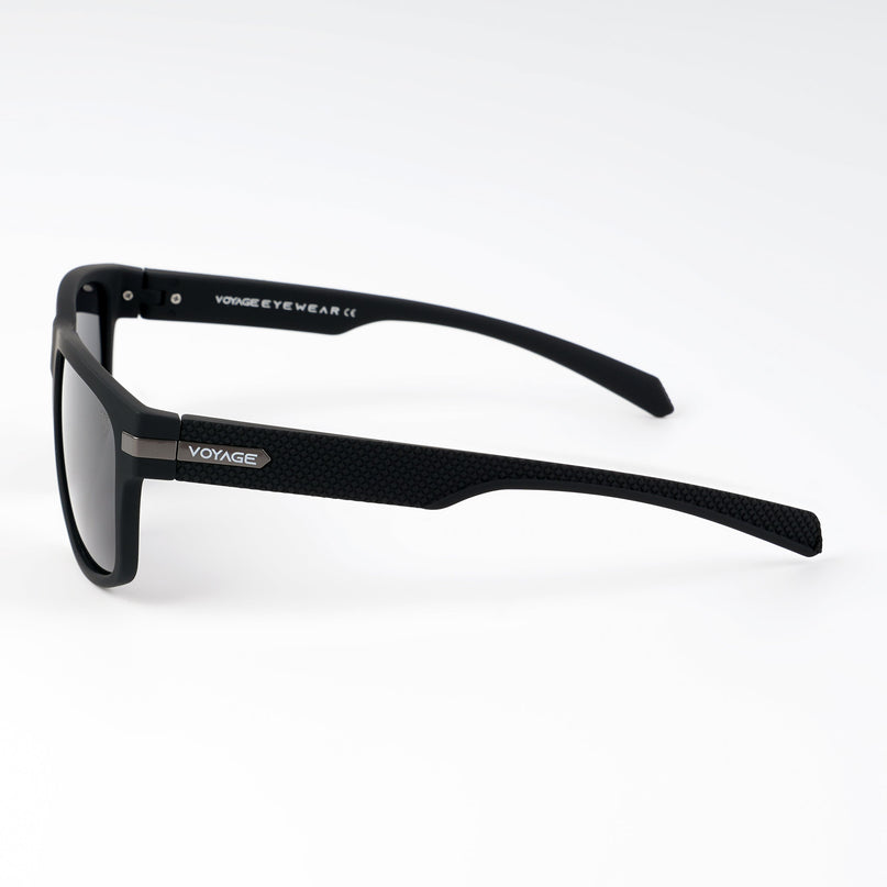 Dunk Matte Black Wayfarer Polarized Sunglasses | Black Lens  - PMG5251