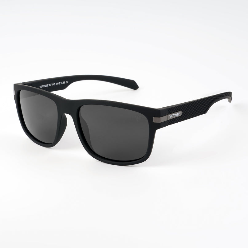 Dunk Matte Black Wayfarer Polarized Sunglasses | Black Lens  - PMG5251