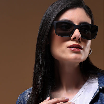 Dunk Matte Black Wayfarer Polarized Sunglasses | Black Lens - PMG5253