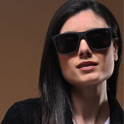 Dunk Matte Black Wayfarer Polarized Sunglasses | Black Lens - PMG5254