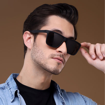 Dunk Matte Black Wayfarer Polarized Sunglasses | Black Lens - PMG5254