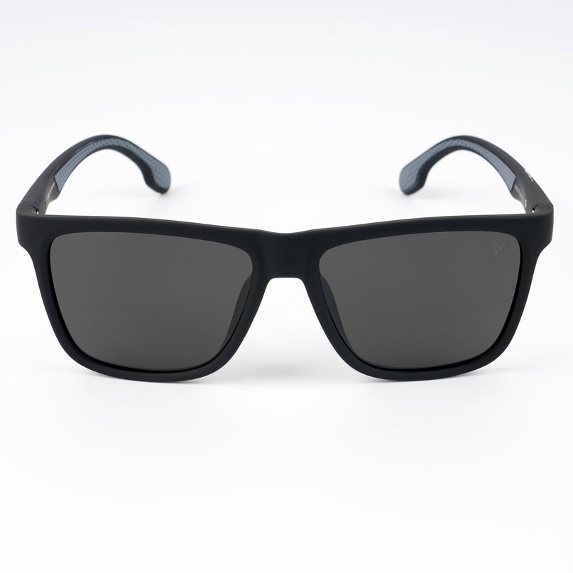 Dunk Matte Black Wayfarer Polarized Sunglasses | Black Lens - PMG5254