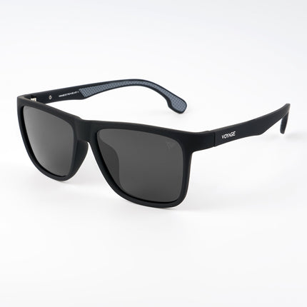 Dunk Matte Black Wayfarer Polarized Sunglasses | Black Lens - PMG5254