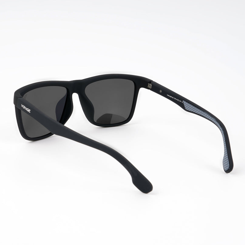Dunk Matte Black Wayfarer Polarized Sunglasses | Black Lens - PMG5254