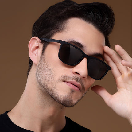 Dunk Matte Black Wayfarer Polarized Sunglasses | Black Lens - PMG5255