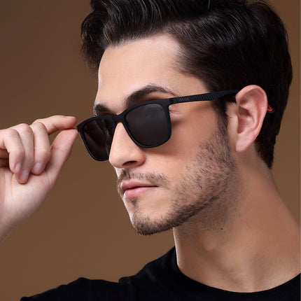 Dunk Matte Black Wayfarer Polarized Sunglasses | Black Lens - PMG5255
