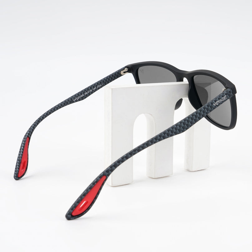 Dunk Matte Black Wayfarer Polarized Sunglasses | Black Lens - PMG5255