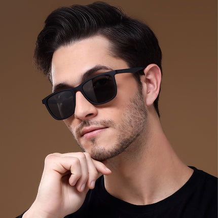 Dunk Matte Black Wayfarer Polarized Sunglasses | Black Lens - PMG5255