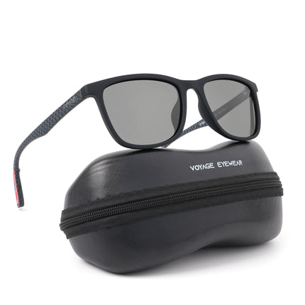 Dunk Matte Black Wayfarer Polarized Sunglasses | Black Lens - PMG5255