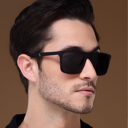 Dunk Matte Black Wayfarer Polarized Sunglasses | Black Lens - PMG5256