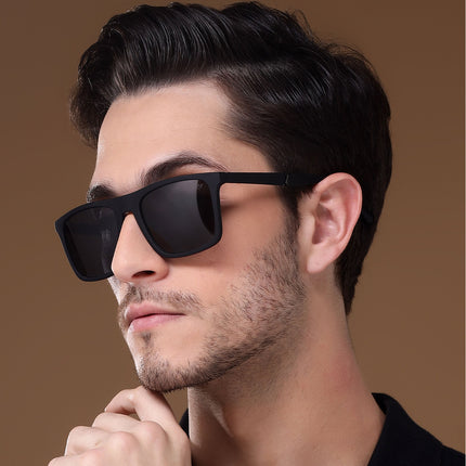 Dunk Matte Black Wayfarer Polarized Sunglasses | Black Lens - PMG5256