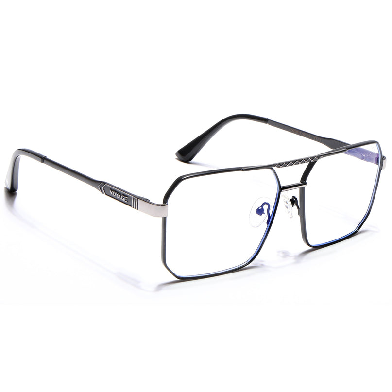Voyage Exclusive Black & Grey Wayfarer Eyeglasses for Men & Women - MG5318-C2