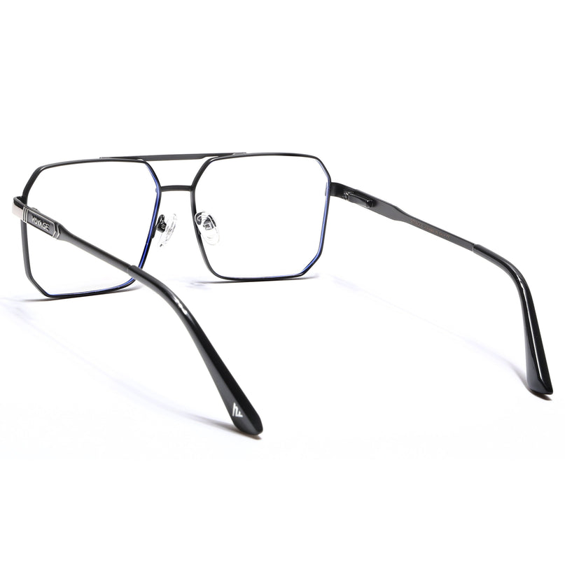Voyage Exclusive Black & Grey Wayfarer Eyeglasses for Men & Women - MG5318-C2