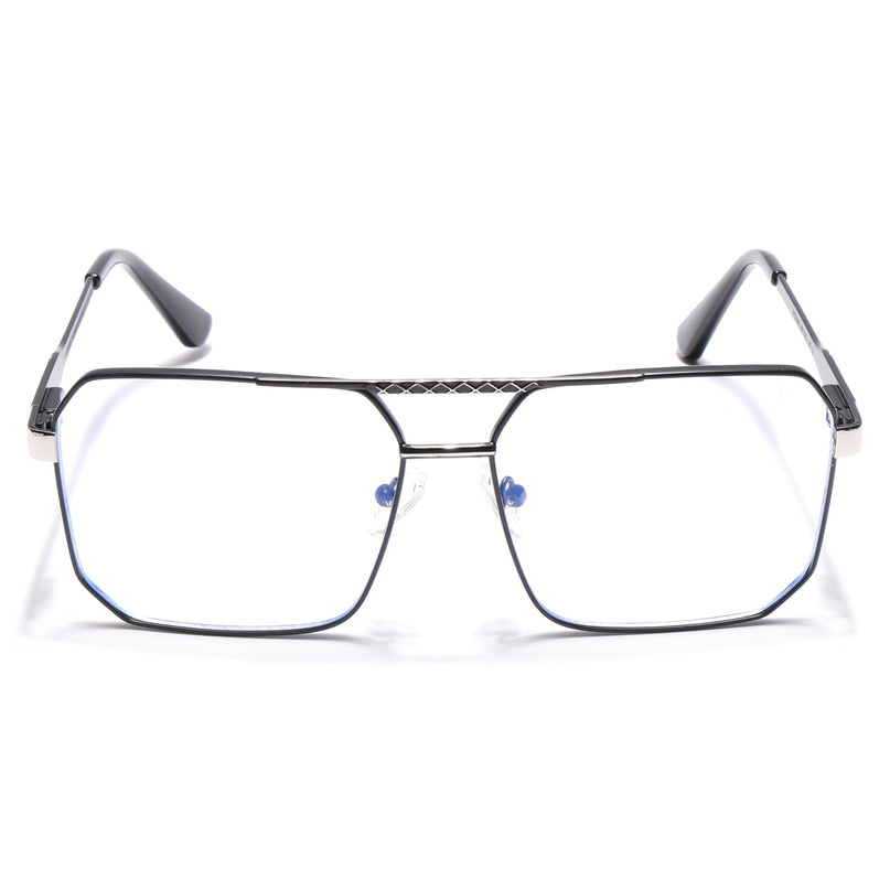 Voyage Exclusive Black & Silver Wayfarer Eyeglasses for Men & Women - MG5319-C3