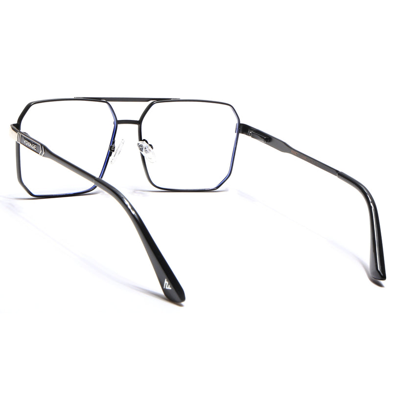 Voyage Exclusive Black & Silver Wayfarer Eyeglasses for Men & Women - MG5319-C3