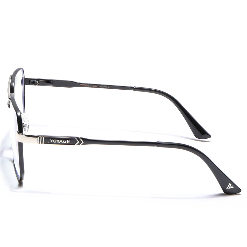 Voyage Exclusive Black & Silver Wayfarer Eyeglasses for Men & Women - MG5319-C3