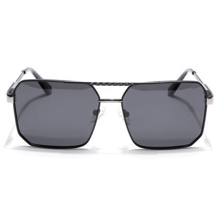 Wayfarer Polarized Sunglasses (Black Lens | Black & Grey Frame - PMG5300)