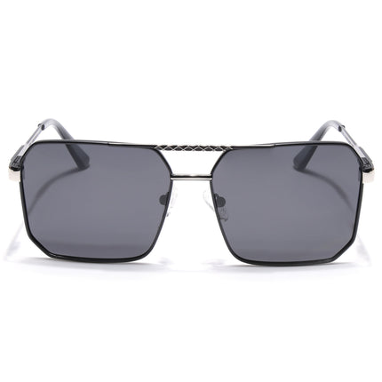 Wayfarer Polarized Sunglasses (Black Lens | Black & Silver Frame - PMG5301)