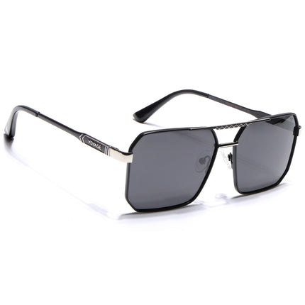 Wayfarer Polarized Sunglasses (Black Lens | Black & Silver Frame - PMG5301)