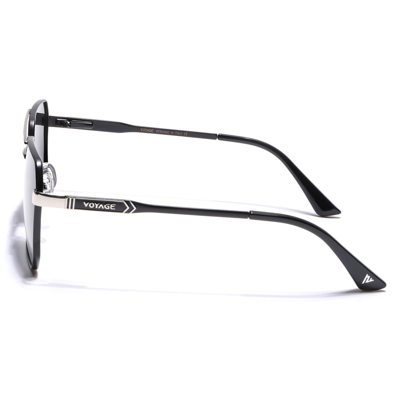 Wayfarer Polarized Sunglasses (Black Lens | Black & Silver Frame - PMG5301)