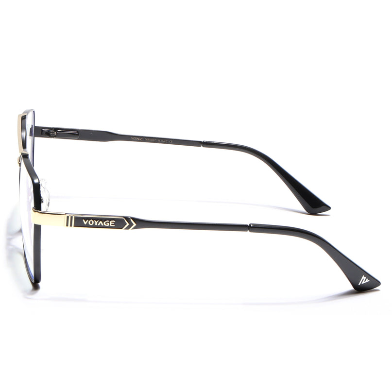 Voyage Exclusive Black & Golden Wayfarer Eyeglasses for Men & Women - MG5320-C1