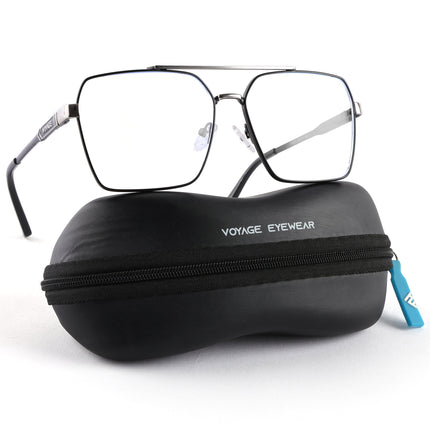 Voyage Exclusive Black & Silver Wayfarer Eyeglasses for Men & Women - MG5322-C3