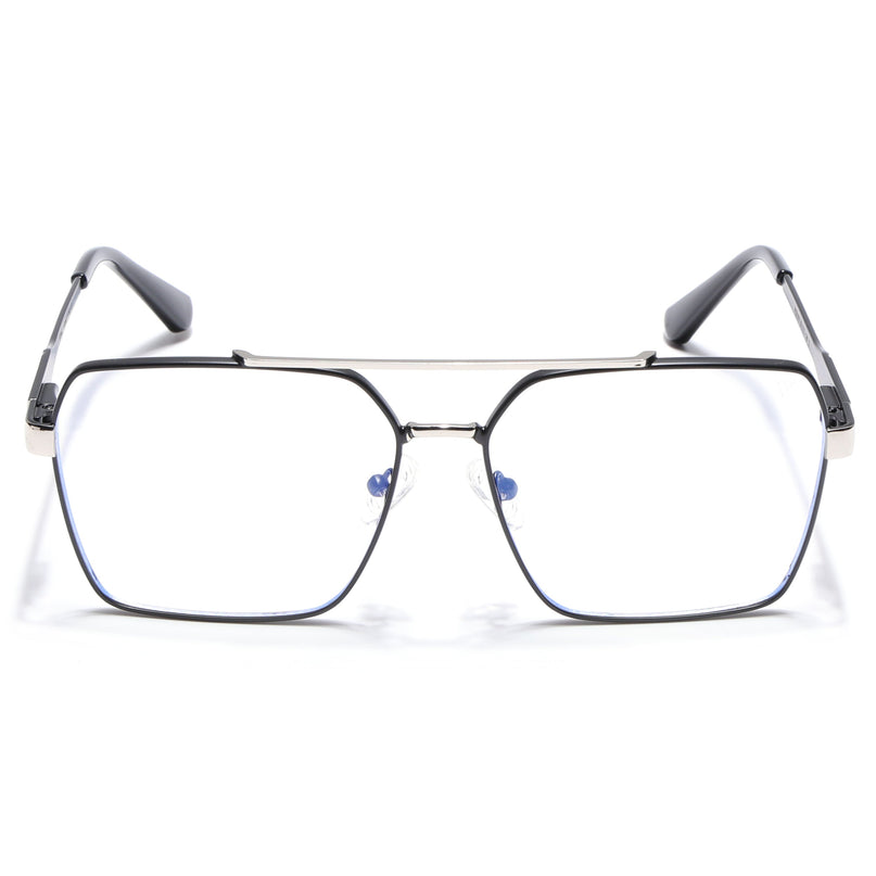 Voyage Exclusive Black & Silver Wayfarer Eyeglasses for Men & Women - MG5322-C3