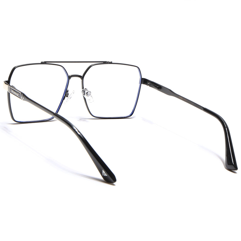 Voyage Exclusive Black & Silver Wayfarer Eyeglasses for Men & Women - MG5322-C3