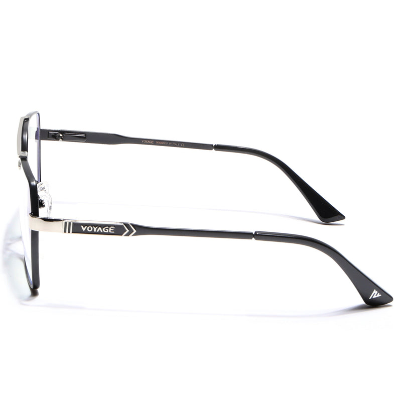 Voyage Exclusive Black & Silver Wayfarer Eyeglasses for Men & Women - MG5322-C3
