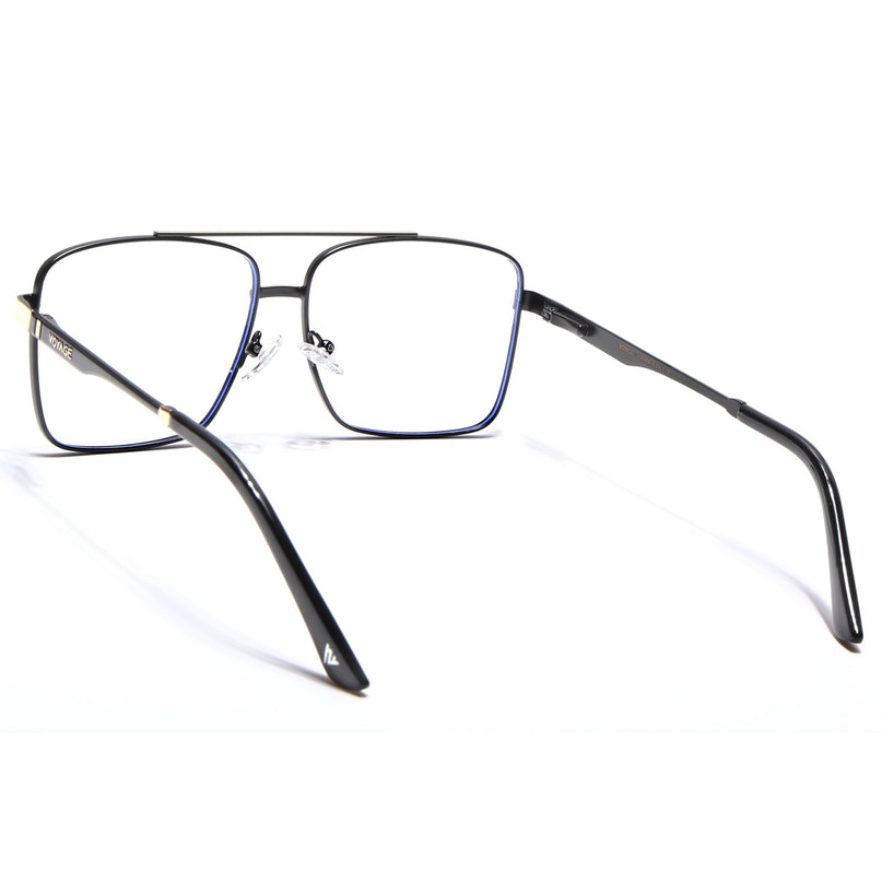 Voyage Exclusive Black & Golden Wayfarer Eyeglasses for Men & Women - MG5323-C1