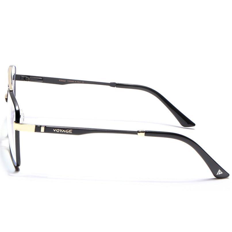 Voyage Exclusive Black & Golden Wayfarer Eyeglasses for Men & Women - MG5323-C1
