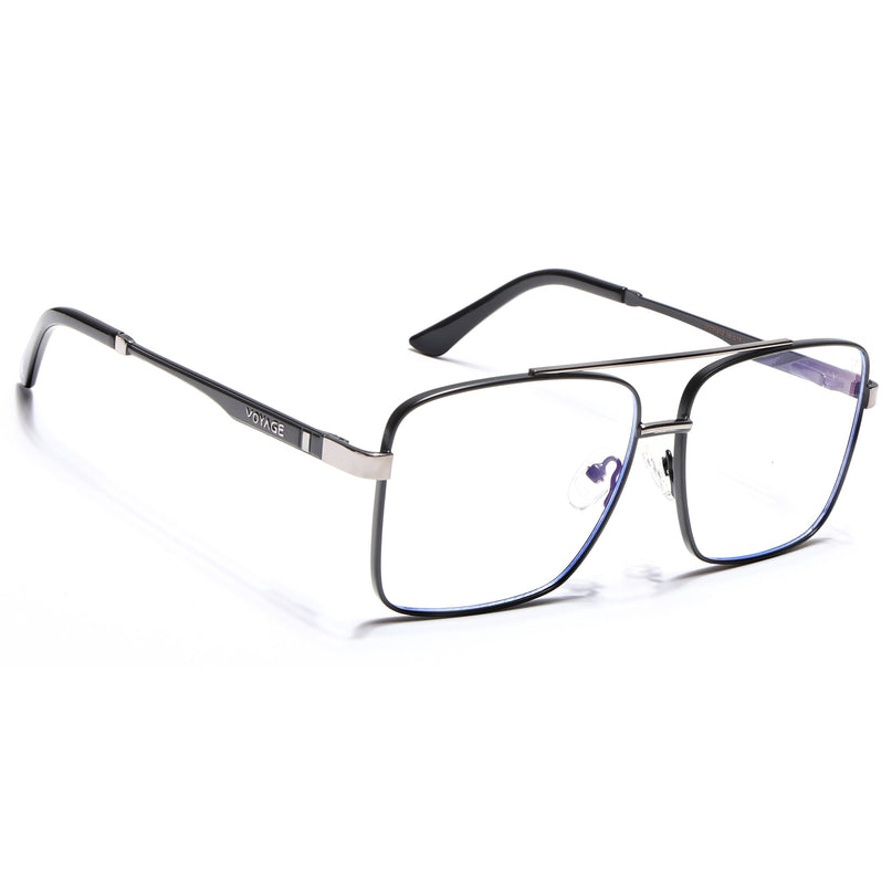 Voyage Exclusive Black & Grey Wayfarer Eyeglasses for Men & Women - MG5324-C2
