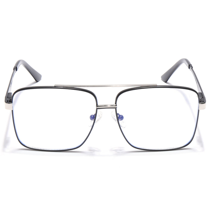 Voyage Exclusive Black & Silver Wayfarer Eyeglasses for Men & Women - MG5325-C3