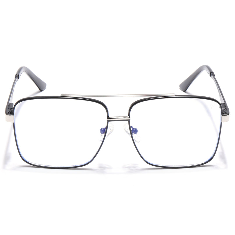 Voyage Exclusive Black & Silver Wayfarer Eyeglasses for Men & Women - MG5325-C3