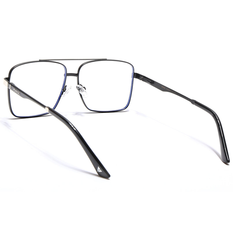 Voyage Exclusive Black & Silver Wayfarer Eyeglasses for Men & Women - MG5325-C3