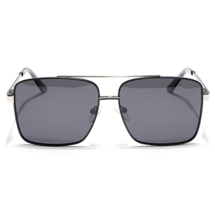 Wayfarer Polarized Sunglasses (Black Lens | Black & Silver Frame - PMG5307)