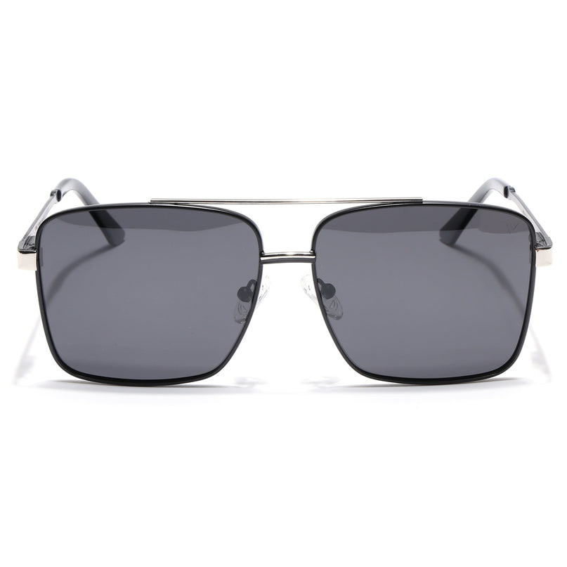 Wayfarer Polarized Sunglasses (Black Lens | Black & Silver Frame - PMG5307)