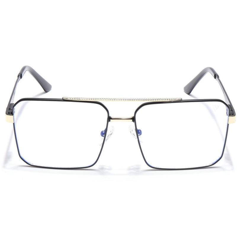 Voyage Exclusive Black & Golden Wayfarer Eyeglasses for Men & Women - MG5326-C1