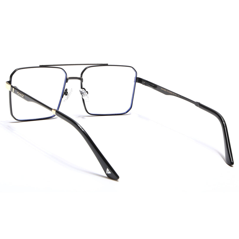 Voyage Exclusive Black & Golden Wayfarer Eyeglasses for Men & Women - MG5326-C1