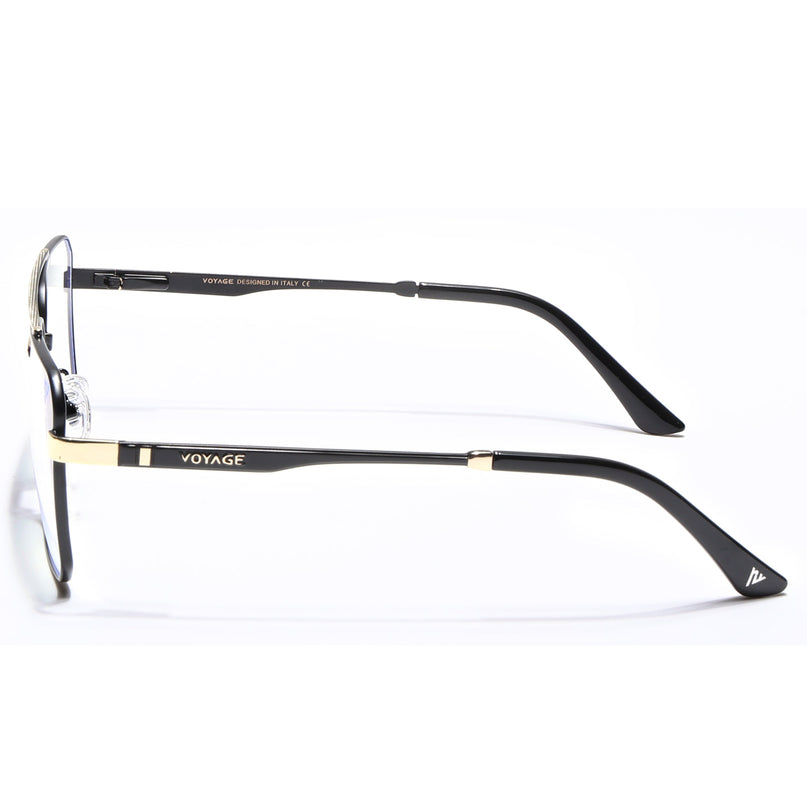 Voyage Exclusive Black & Golden Wayfarer Eyeglasses for Men & Women - MG5326-C1