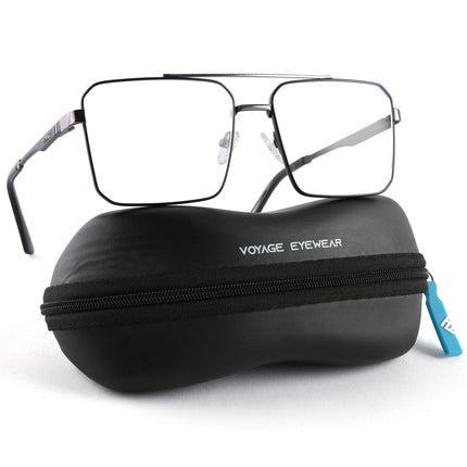Voyage Exclusive Black & Grey Wayfarer Eyeglasses for Men & Women - MG5327-C2
