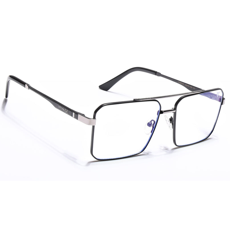 Voyage Exclusive Black & Grey Wayfarer Eyeglasses for Men & Women - MG5327-C2